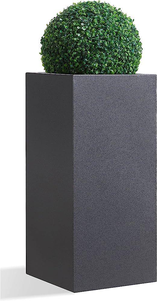Metallic Heavy Tall Outdoor/Indoor Planter Box, Rectangular, 14”Lx14”Wx30”H, ‎35 Pounds, ... | Amazon (US)