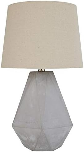 Amazon Brand – Rivet Mid Century Modern Diamond Cut Concrete Bedside Table Desk Lamp With Light... | Amazon (US)