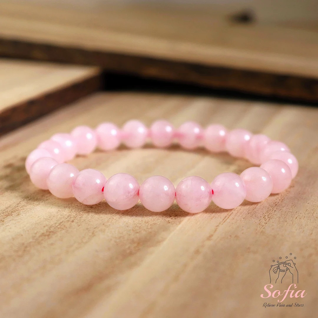 Rose Quartz Stone Bracelet - Natural 4/8mm Pink Crystal Bracelet Spiritual Healing Bracelet Love ... | Etsy (US)