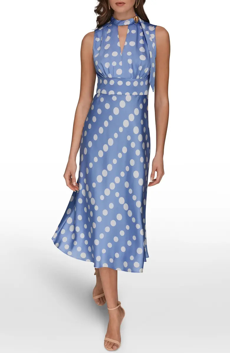 Print Scarf Sleeveless Midi Dress | Nordstrom