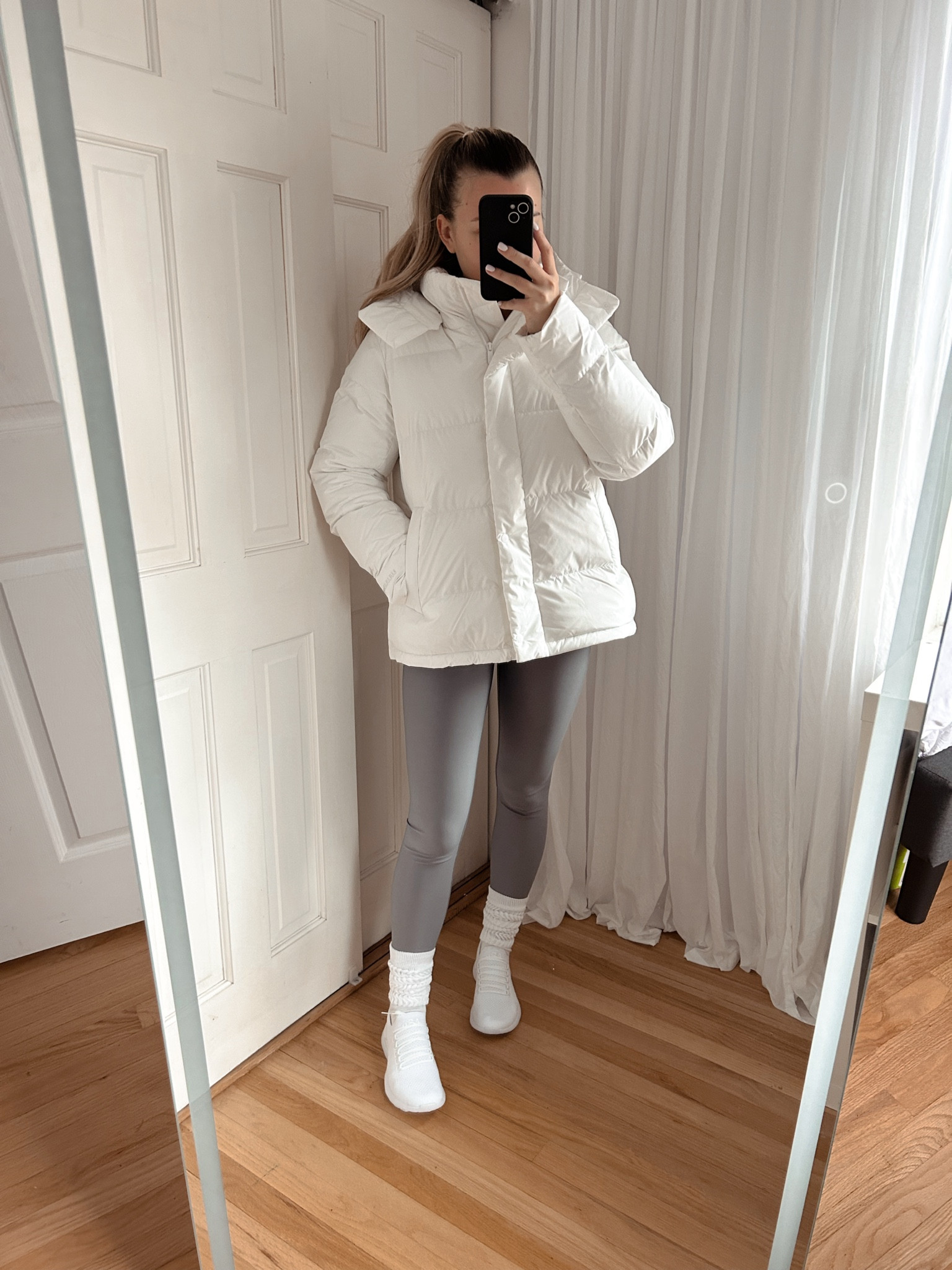 Super warm winter jacket, wearing size 6🤍 winter outfit, Pilates outfit, yoga outfit, white scrunchy socks 

#LTKMostLoved #LTKtravel #LTKfitness