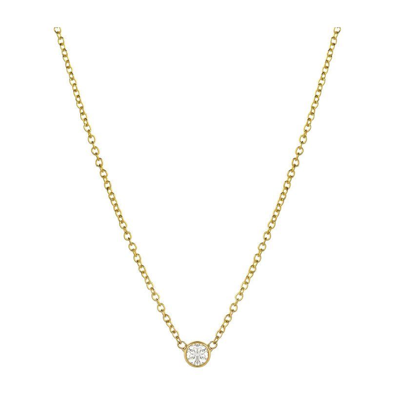 Small Bezel Diamond Necklace | Maisonette