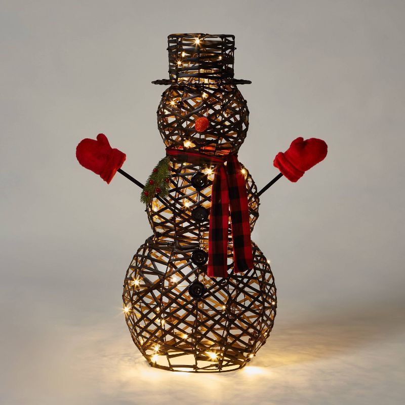 34" Faux Rattan Snowman LED Novelty Sculpture Light - Wondershop™ | Target