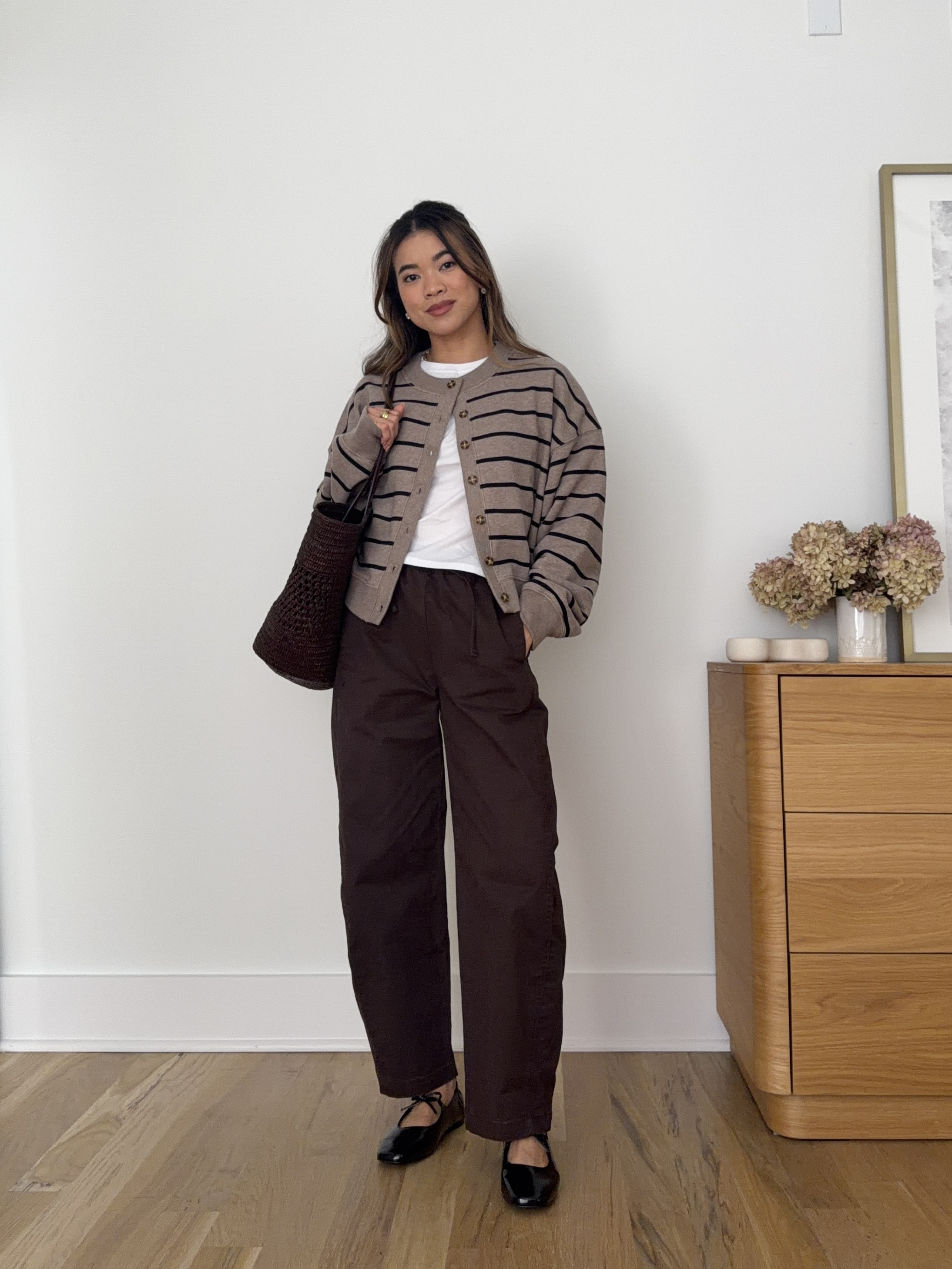 Are you looking for petite friendly pants? @abercrombie pants come in short sizes! #ad #abercrombiepartner
Use my Abercrombie stackable discount code AFCHLOE for an additional 15% off. Be sure to shop the Abercrombie denim sale 25-50% off all jeans & 20% off almost everything else now until Aug 10th!

Sizing info:
-Abercrombie Twill Barrel Pull-On Pant (Size XXS Short in Dark Coffee)
-Abercrombie Sunday Shrunken Cardigan (Size Small in Light Brown heather) 
-Abercrombie Essential White Tee (Size XS) 
-Abercrombie Scrunch Vegan Leather Mary Jane Flat (Size 6 in Black) 

Petite style, petite fashion, mom outfit, mom style, petite pants, petite outfit ideas, petite outfits, best pants for petite, petite barrel pants, spring style, spring outfits, vacation outfits, summer outfits, fall barrel pants, fall pants, fall cardigan, autumn top, petite fall outfits, abercrombie pants, fall sale, Abercrombie sale, sale,

Denim Promo: *Offer valid online only August 5, 2026 to August 10, 2026 in US/CA. Excludes clearance. Online price reflects discount.
Extra 20% Off: *Offer valid in stores and online August 5, 2026 to August 10, 2026 in US/CA. Exclusions apply as indicated. Online price reflects discount.
Promo Code: *Use code AFCHLOE to get an additional 15% off almost everything in stores and online at checkout from August 5, 2026 to August 10, 2026 in US/CA. Exclusions apply. See details online.

#LTKootd #LTKSeasonal #LTKSaleAlert
