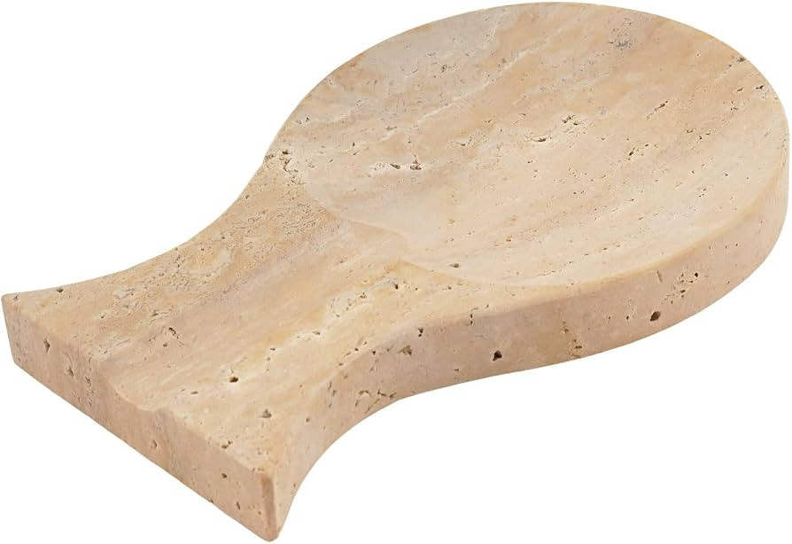 Marble Spoon Rest 8'' Inches Travertine Marble Spatula Fork Ladle Handmade Utensil Rest Keeper - ... | Amazon (US)