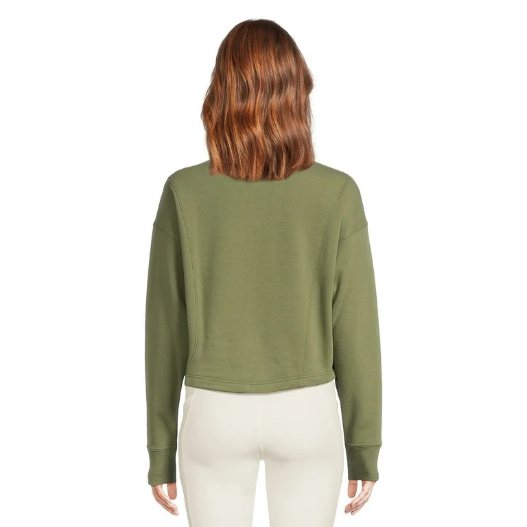 Avia Women's Quarter Zip Cropped Sweatshirt - Walmart.com | Walmart (US)