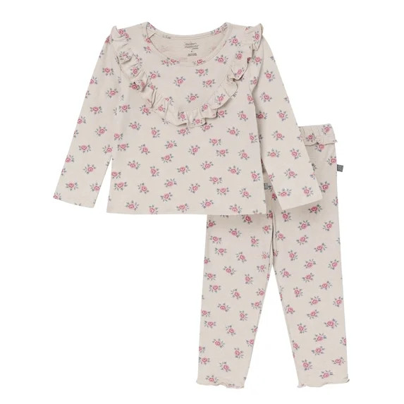 Modern Moments by Gerber Toddler Girl Bow Front Top and Pant Set, 2-Piece, Sizes 12 Months - 5T | Walmart (US)