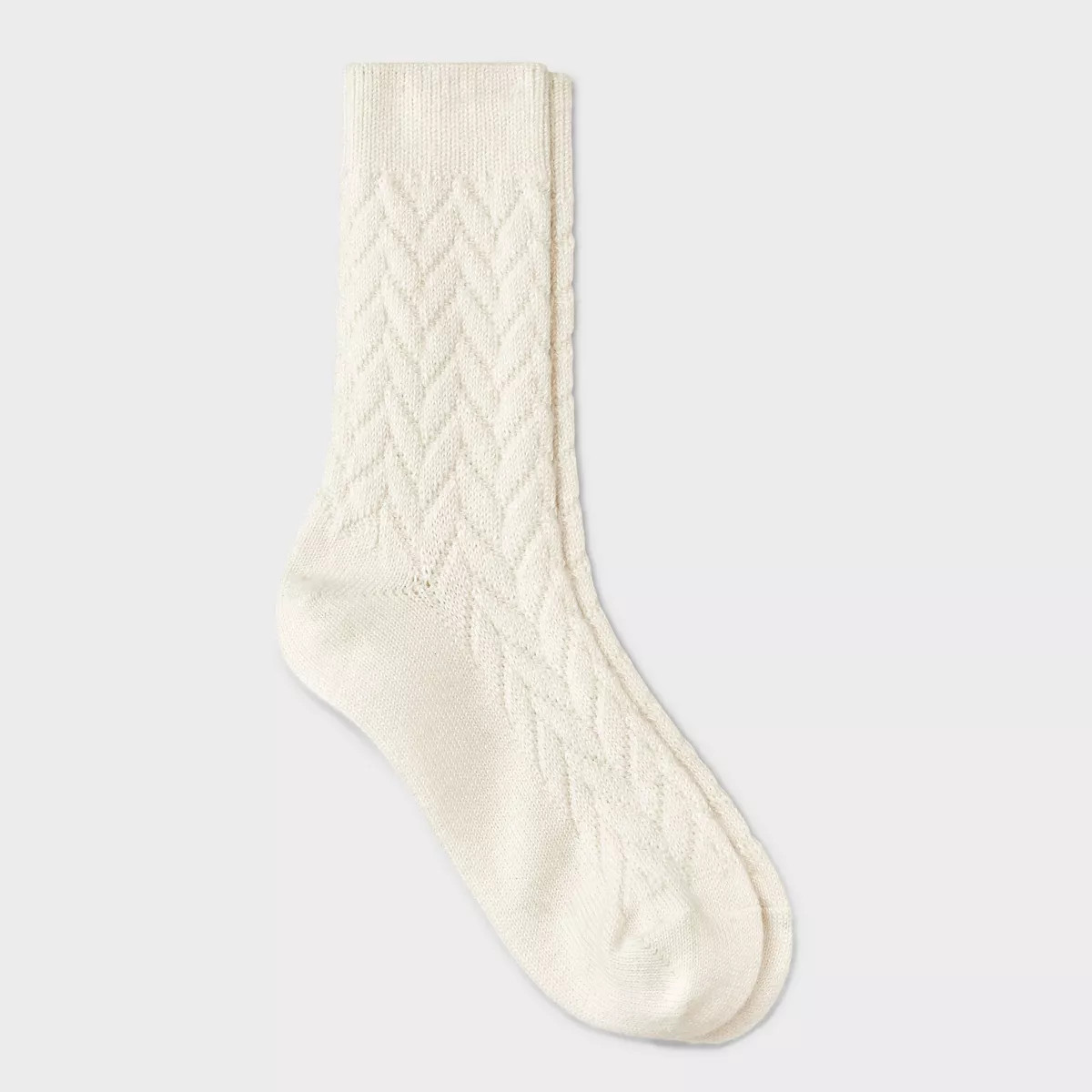 Women's Braided Texture Supersoft Crew Boot Socks - Universal Thread™ Ivory 4-10 | Target