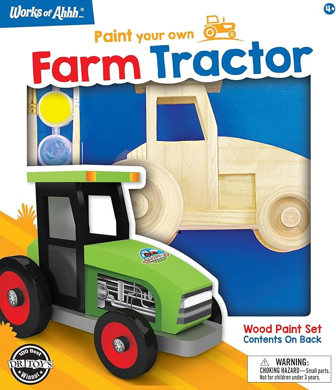 Works of Ahhh... Craft Set - Farm Tractor Premium Wood Paint Kit | Amazon (US)