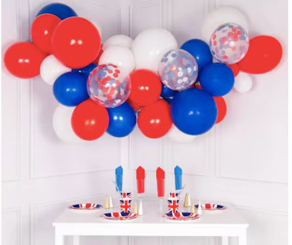 Patriotic Red, White Blue and Confetti Balloon Garland 5ft Set | Etsy (US)