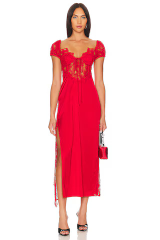 For Love & Lemons Casey Maxi Dress in Red from Revolve.com | Revolve Clothing (Global)