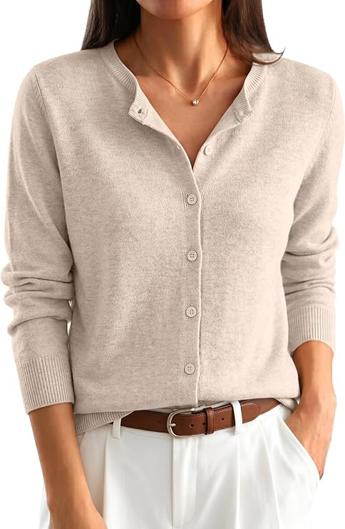 ANRABESS Womens Button Down Lightweight Cardigan Sweaters | Amazon (US)