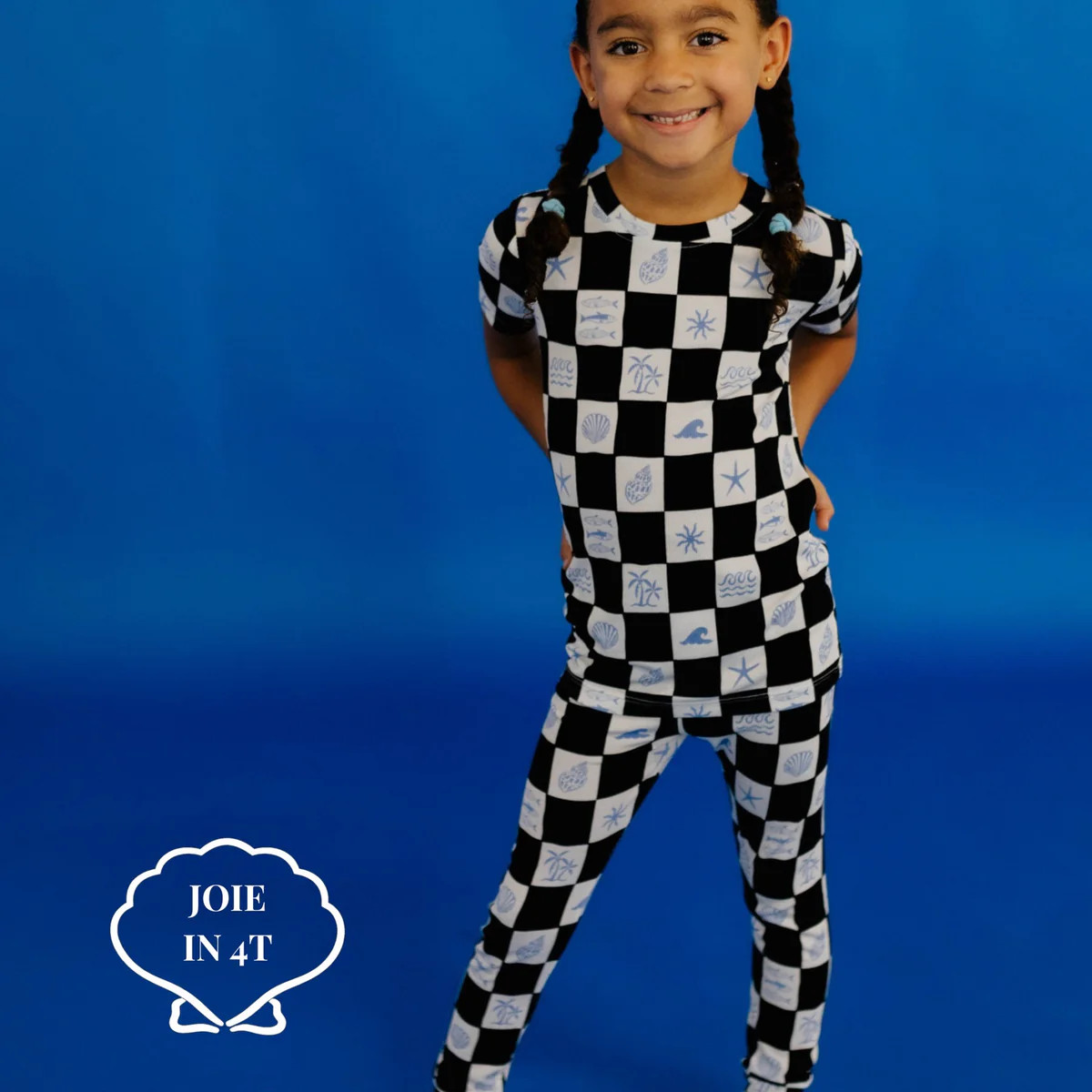 Gingham Bow Kids Bamboo Pajama Set | Staykation | Staykation