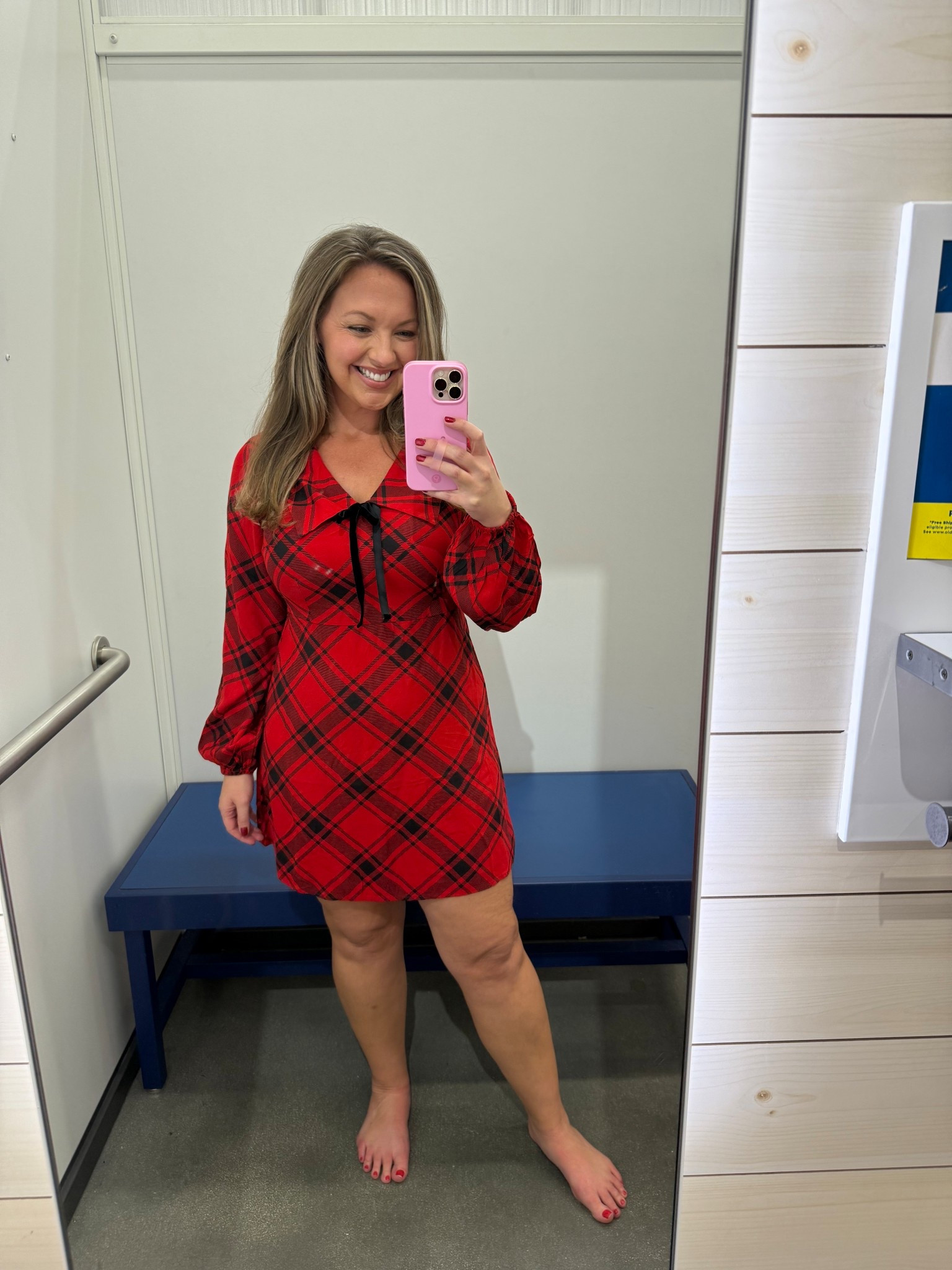  plaid dress perfect for the holidays! I am 5'5" Size 8/10 Wearing Medium!  I would def recommend tights and/or  shorts as this is on the short side!

christmas dress, plaid dress 

 #LTKHoliday #LTKMidsize #LTKFindsUnder50