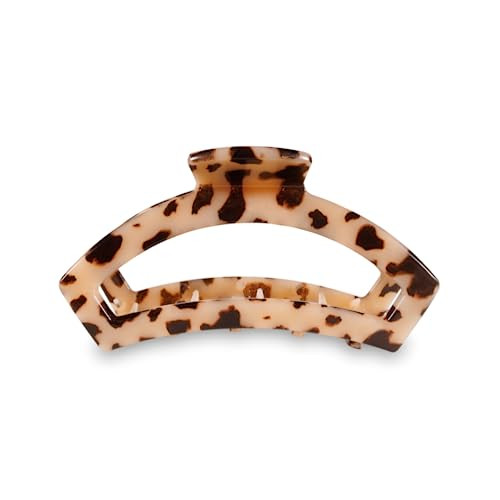 TELETIES - Open Claw Clip with Strong Grip, Bendable Teeth, and Cutout Design - Ideal for Long, Thin, Curly or Wavy Hair Textures - Blonde Tortoise | Amazon (US)