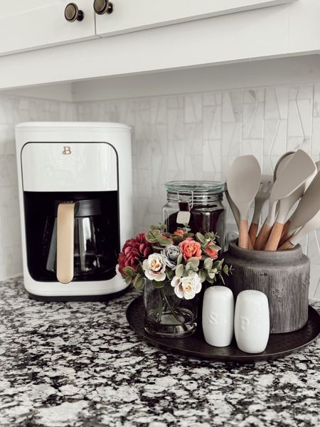 CAFECITO CORNER ☕️

with @walmart finds! #walmartpartner I partnered with Walmart to set up this cute +  functional coffee station 🤗 there’s just something so cozy about having a little coffee setup in your kitchen 🥹🤍

✨ here’s the Walmart finds:
+ coffee pot
+ antique finish brass tray
+ faux floral arrangement 
+ salt and pepper shakers
+ planter I am using as a utensil holder 
+ kitchen towels
+ canister for coffee
+ coffee

I’ll have this whole setup linked in my bio 🥰 are you a coffee drinker? How many cups do you drink a day 👀 #IYWYK 

#LTKfindsunder50 #LTKSeasonal #LTKhome