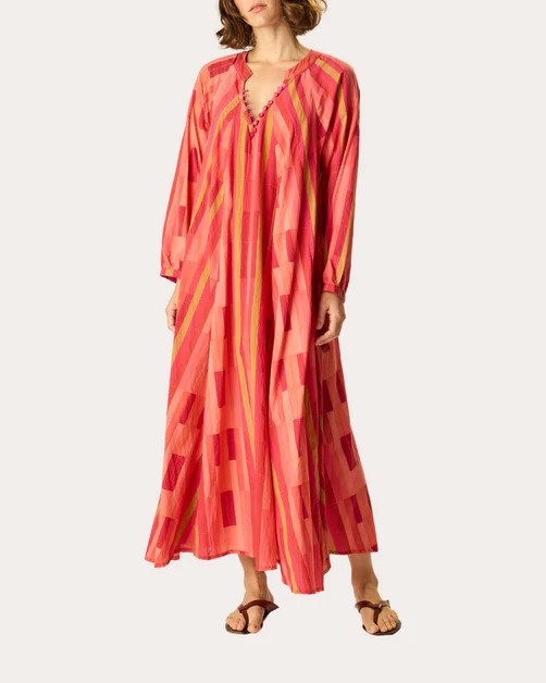Fiore Cotton Pleated Maxi Dress | Olivela