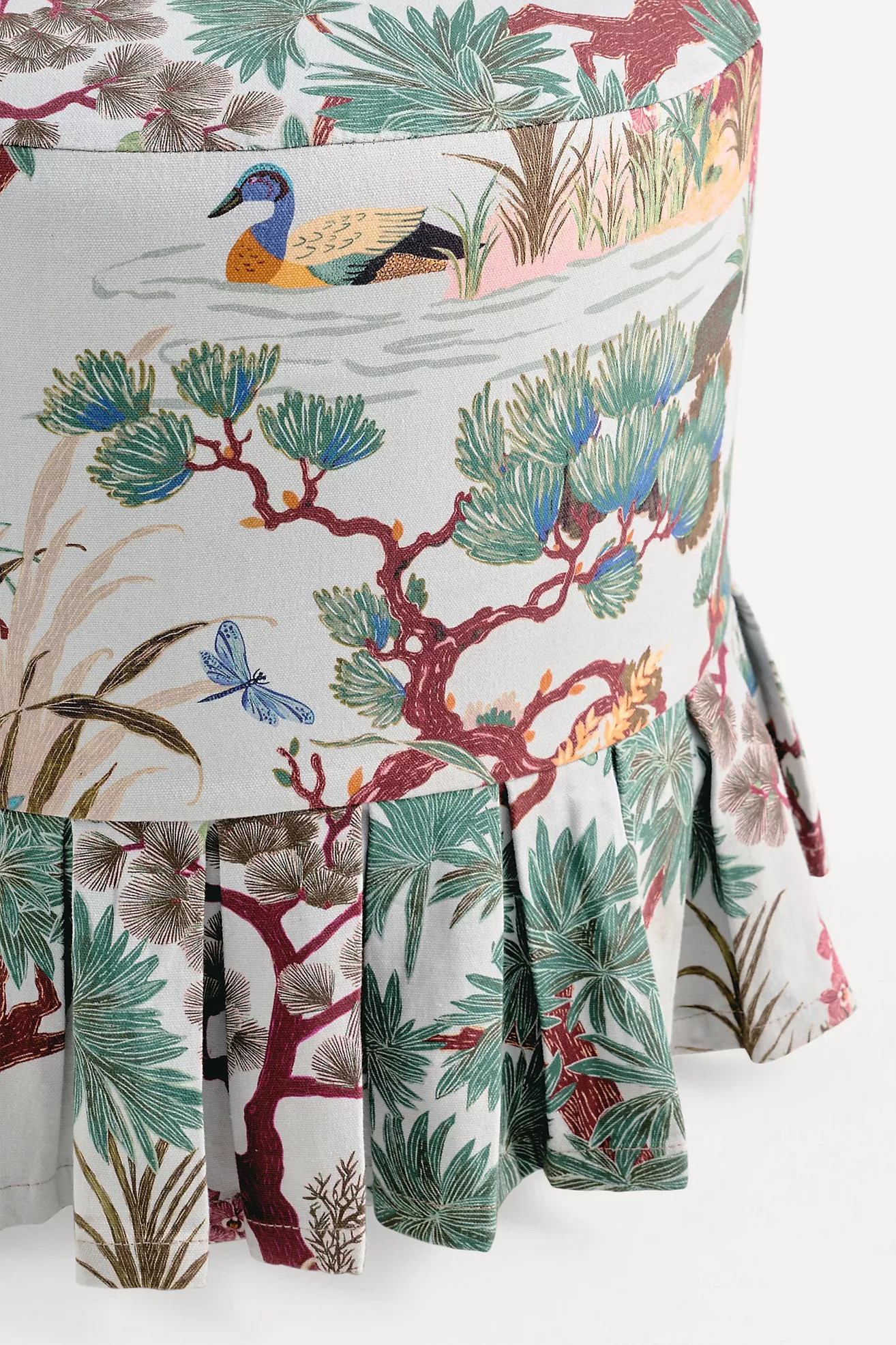 Layla Printed Ruffle Ottoman Slipcover | Anthropologie (US)