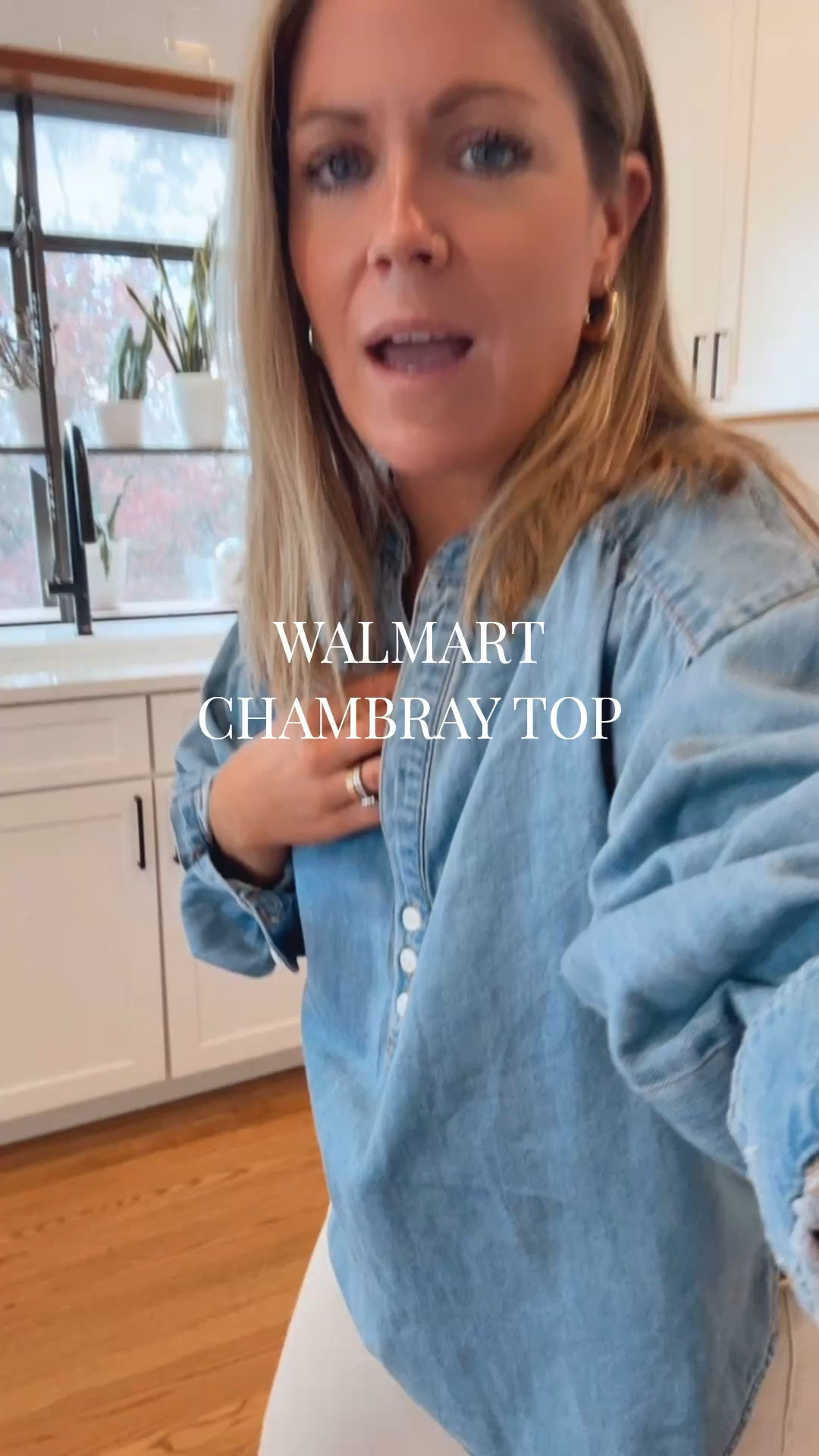 Walmart Chambray Top! Wearing an XS. Love it with my white denim - would also be cute with other color jeans or cheetah print pants.

#LTKootd #LTKPetite #LTKSeasonal