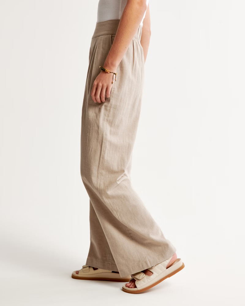Linen-Blend Ultra Wide-Leg Pant | Abercrombie & Fitch (US)