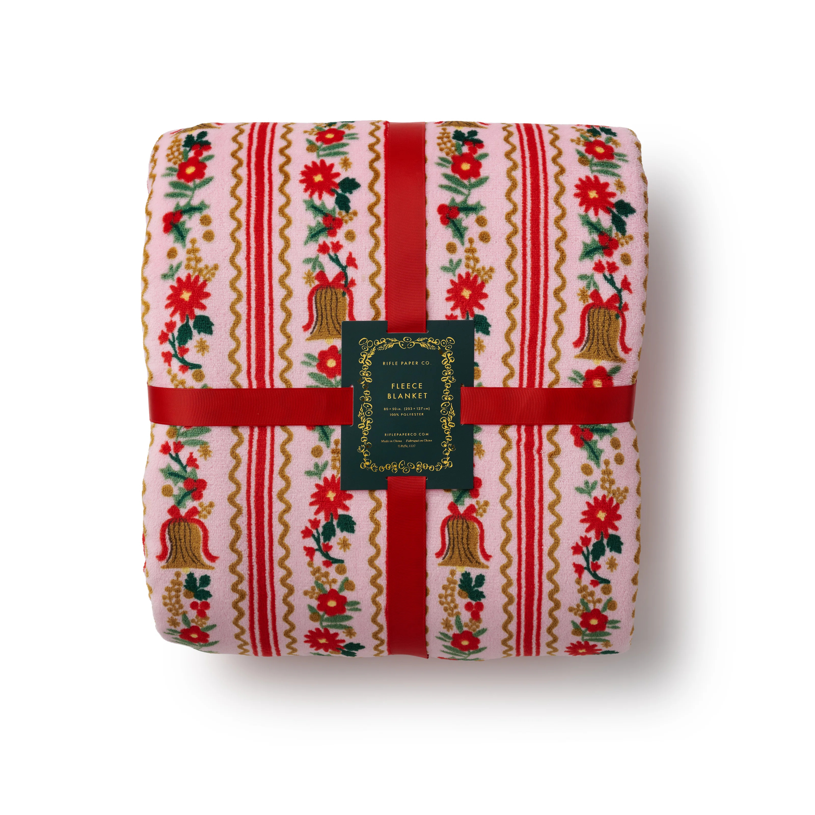 Rifle Paper Co. Holly Jolly Fleece Blanket | Wayfair | Wayfair North America