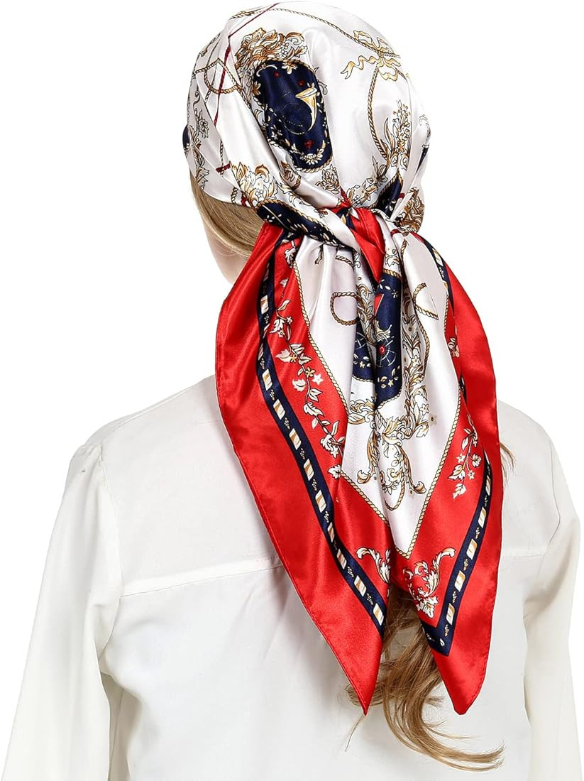 RIIQIICHY Head Scarf for Women Like Silk Satin Scarf for Hair Wrapping at Night Bandana Square Sc... | Amazon (US)