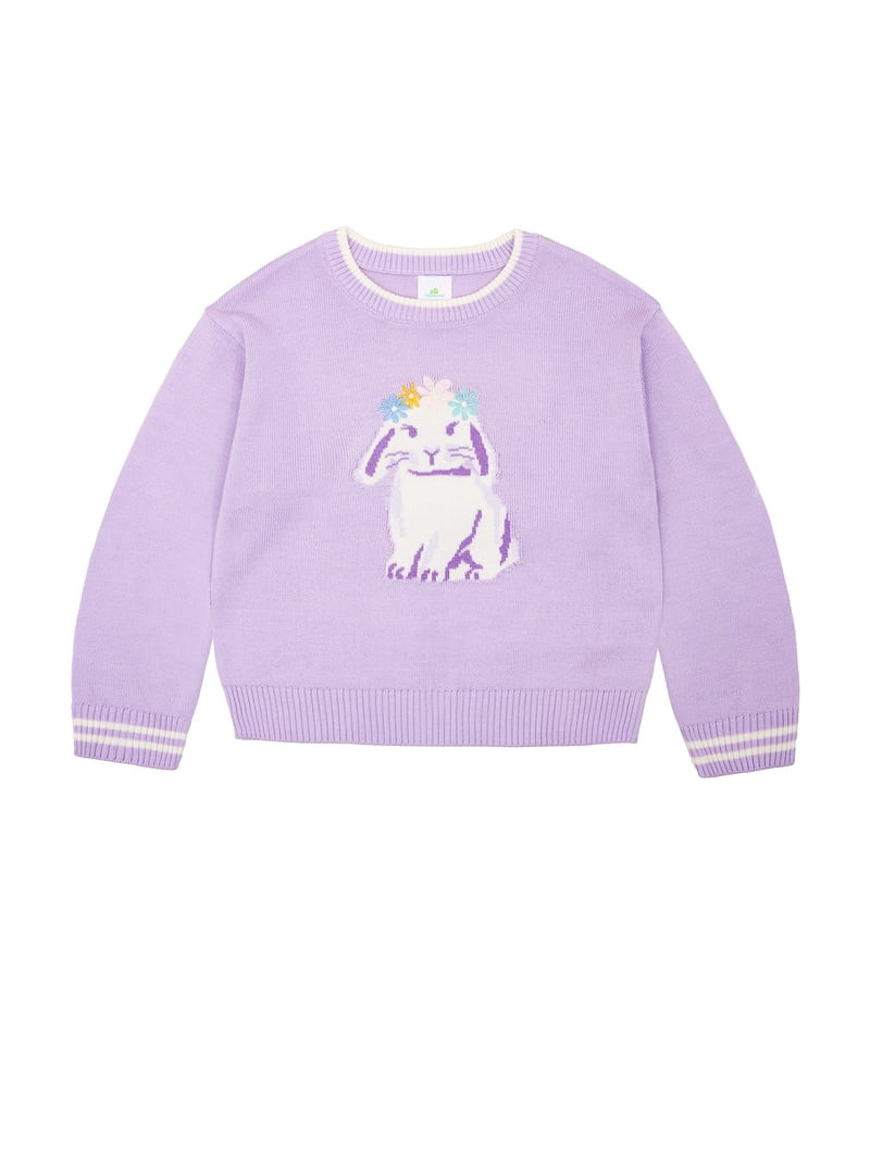 Way to Celebrate Girls Long Sleeve Easter Sweater, Sizes 4-18 | Walmart (US)