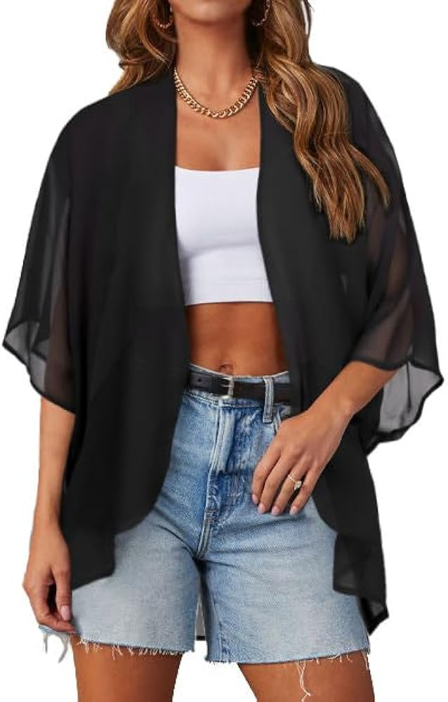 Women Kimono Cardigans Casual Summer Tops Cover up Open Front Floral Print Resort Wear 2026 | Amazon (US)