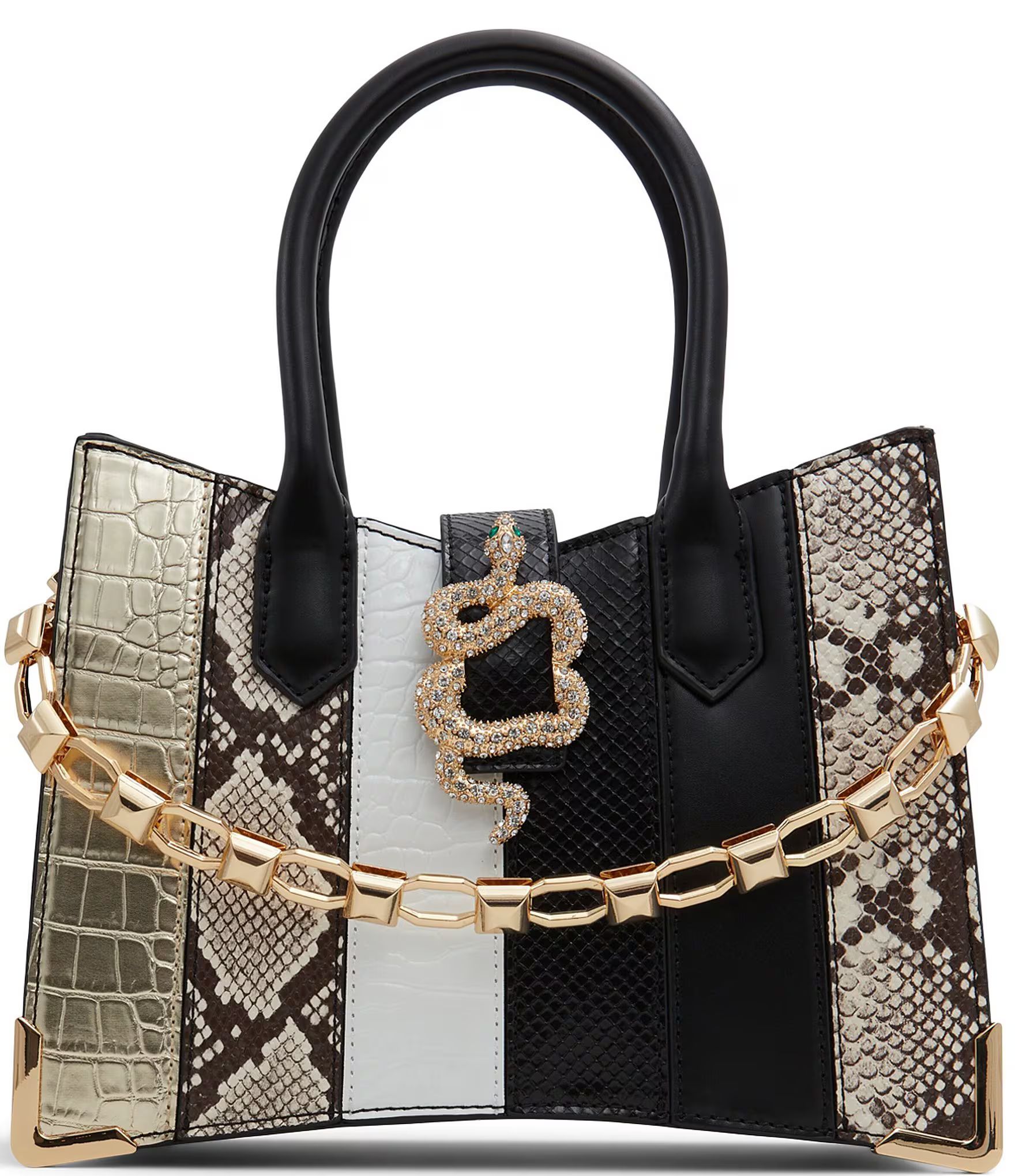 Alenanax Snakeskin and Metallic Satchel Bag | Dillard's