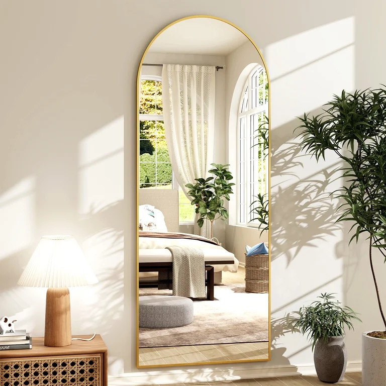 BEAUTYPEAK 71"x 26" Oversized Full Length Mirror Arch Standing Floor Mirror Full Body Mirror, Gol... | Walmart (US)