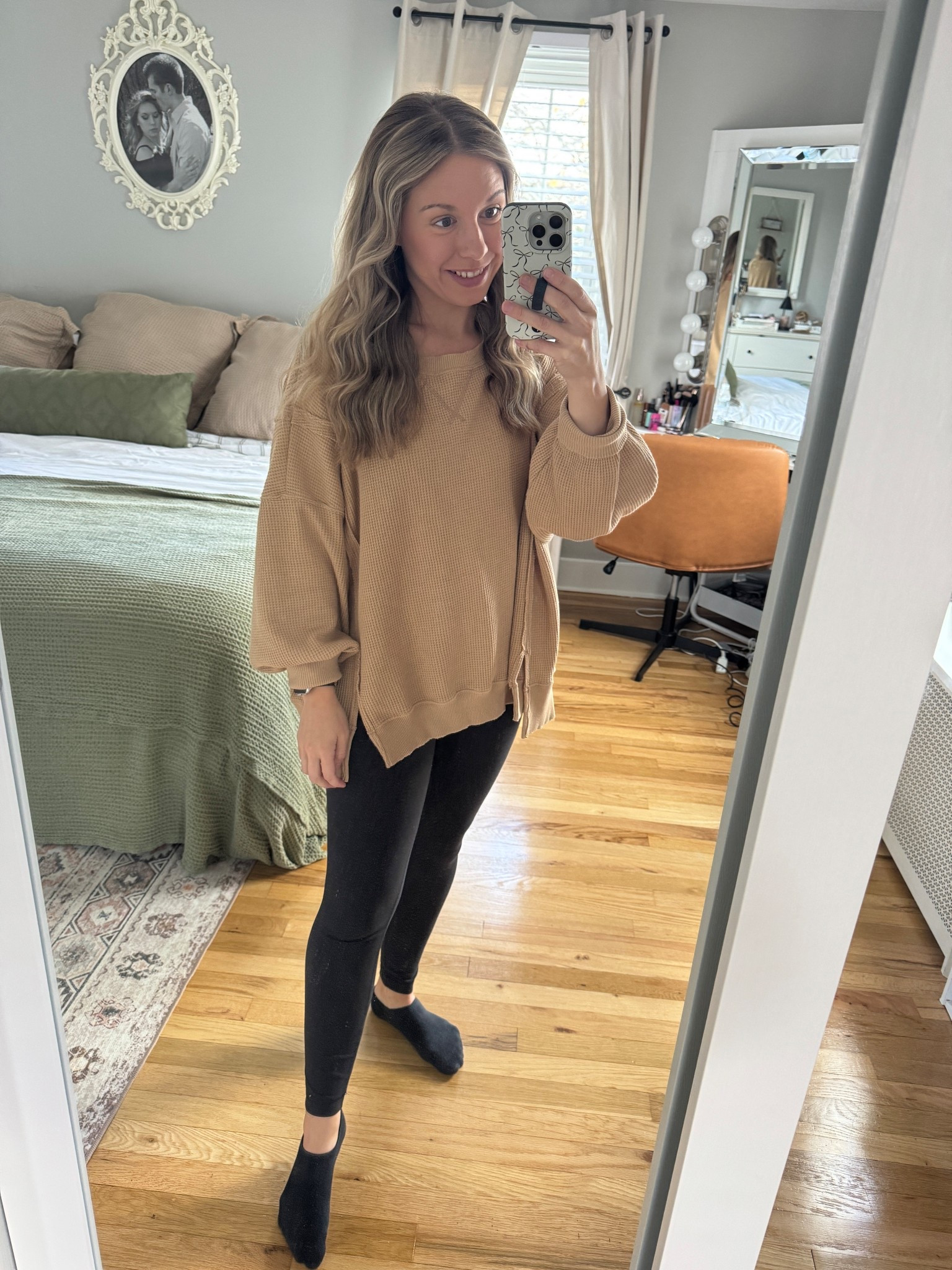 Today’s OOTD , cozy and comfortable ✨
I thrifted this oversized waffle crewneck which is from American Eagle , since this is thrifted and this exact one isn’t sold anymore, I linked similar options!
Top- small 
Leggings - size 6 (linked similar CRZ yoga ones that are much cheaper ) but I do love my lulus and wear them all the time .
I tagged all my makeup I use for my everyday makeup look as well 
#ootd #comfyfashion #momstyle 

#LTKU #LTKFindsUnder50 #LTKSaleAlert