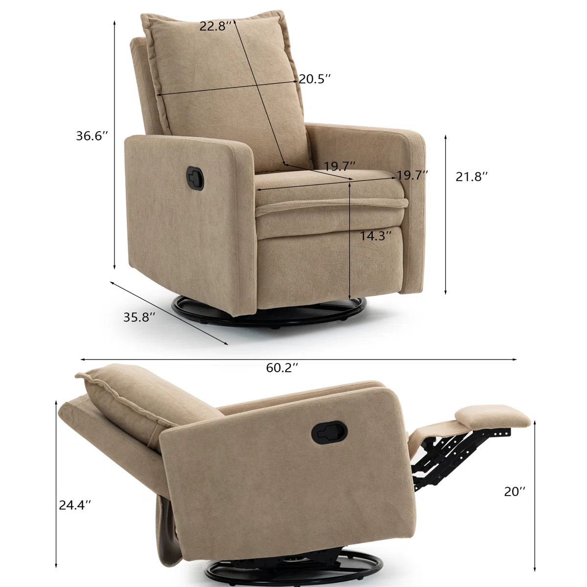 25.2'' Wide Manual Swivel And Rocker Recliner | Wayfair North America
