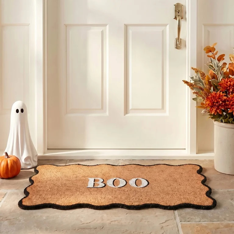 My Texas House Multicolor Scallop Boo Outdoor Coir Doormat, 18" x 30" | Walmart (US)