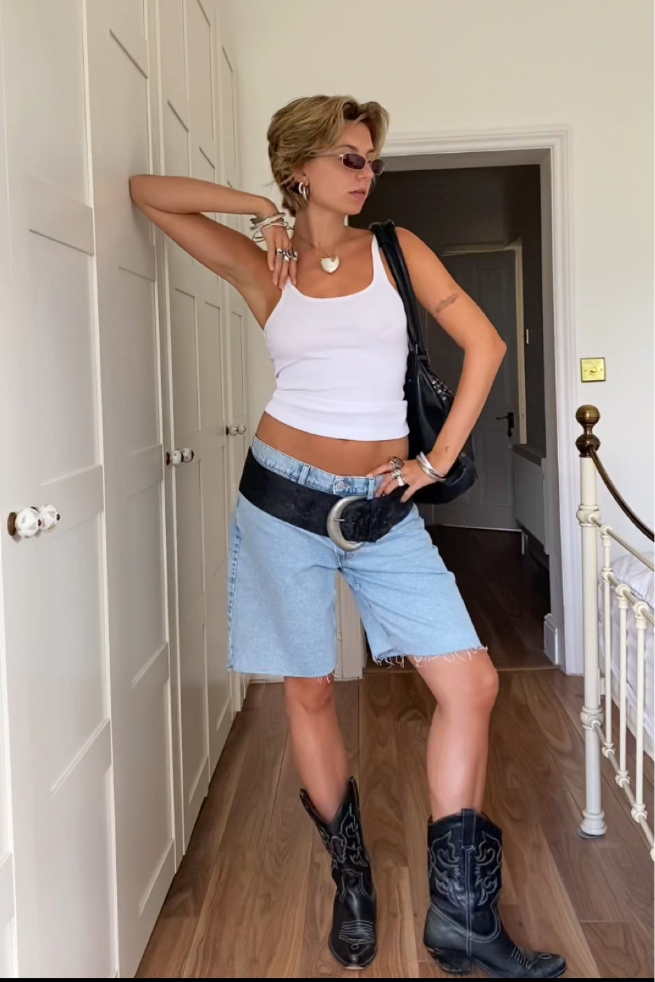 summer uniform is always a variation of tank top and denim shorts 🫶🏼