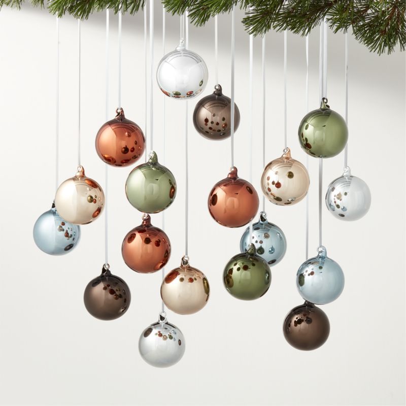 Radiant Metallic Christmas Tree Ornaments Set of 18 | CB2 | CB2