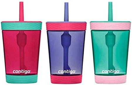 Contigo Kids 3 Pack Tumblers - Pink/Purple/Aqua | Amazon (US)