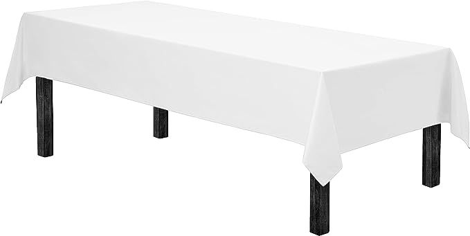 Gee Di Moda Rectangle Tablecloth - 60 x 102" Inch - White Rectangular Table Cloth for 6 Foot Tabl... | Amazon (US)