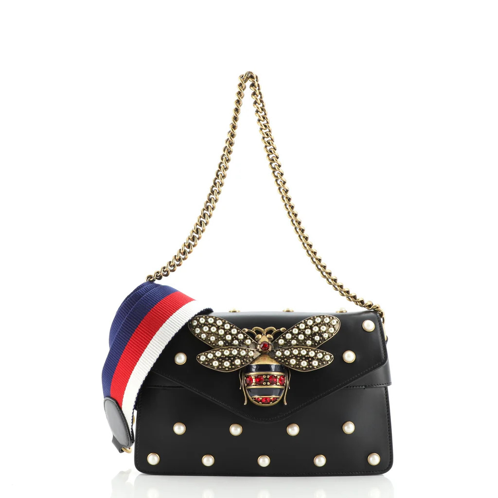 Broadway Pearly Bee Shoulder Bag Embellished Leather Mini | Rebag