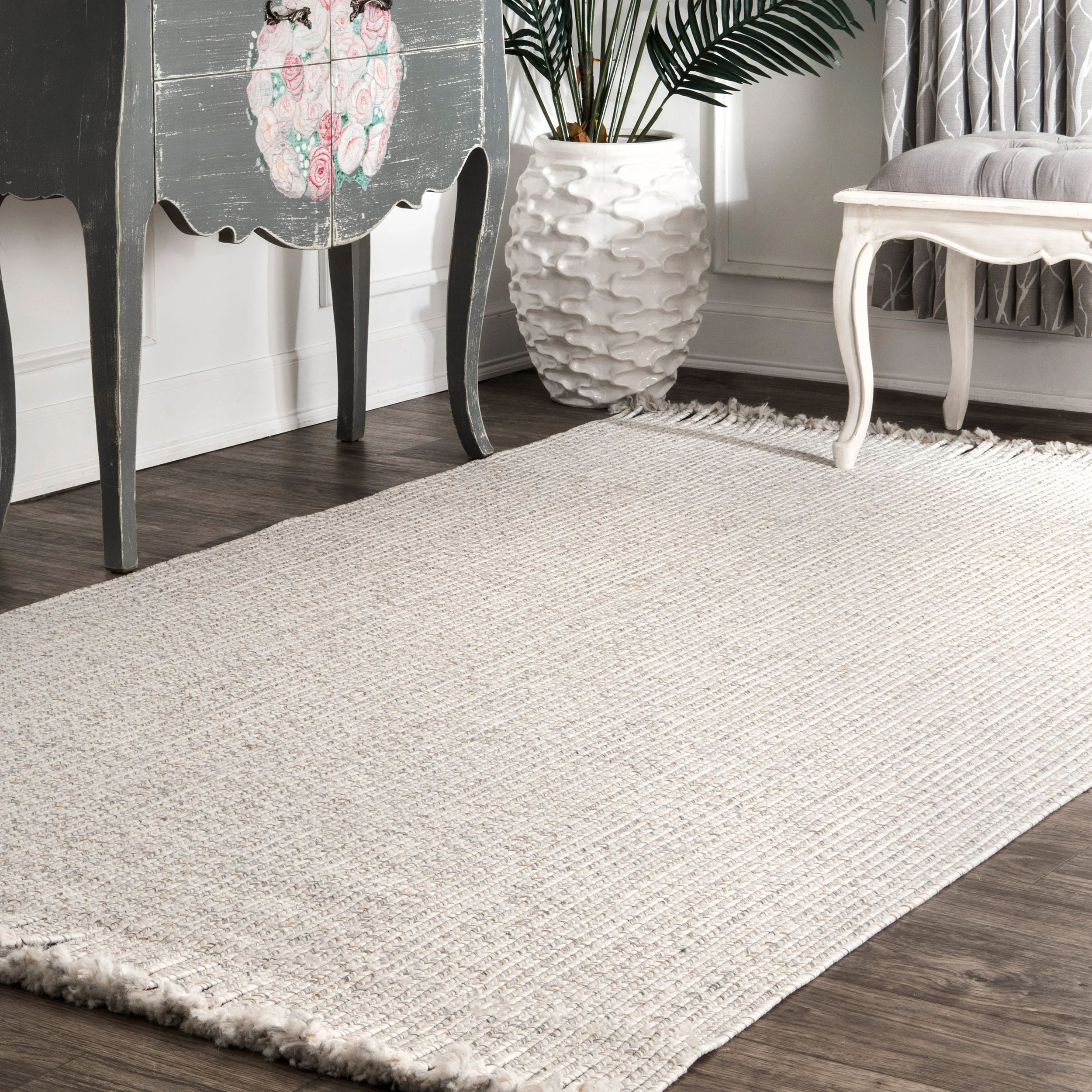 Katniss Braided Indoor / Outdoor Area Rug in Ivory | Wayfair North America