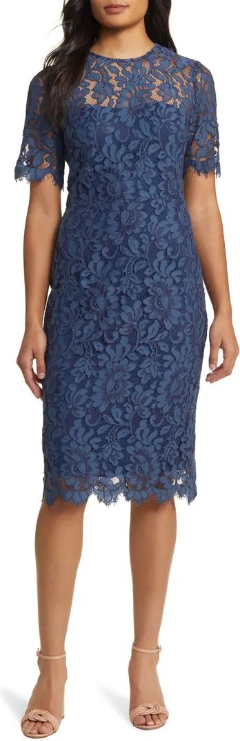 Embroidered Lace Overlay Cocktail Dress | Nordstrom