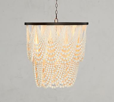 Amelia Wood Bead Chandelier | Pottery Barn (US)