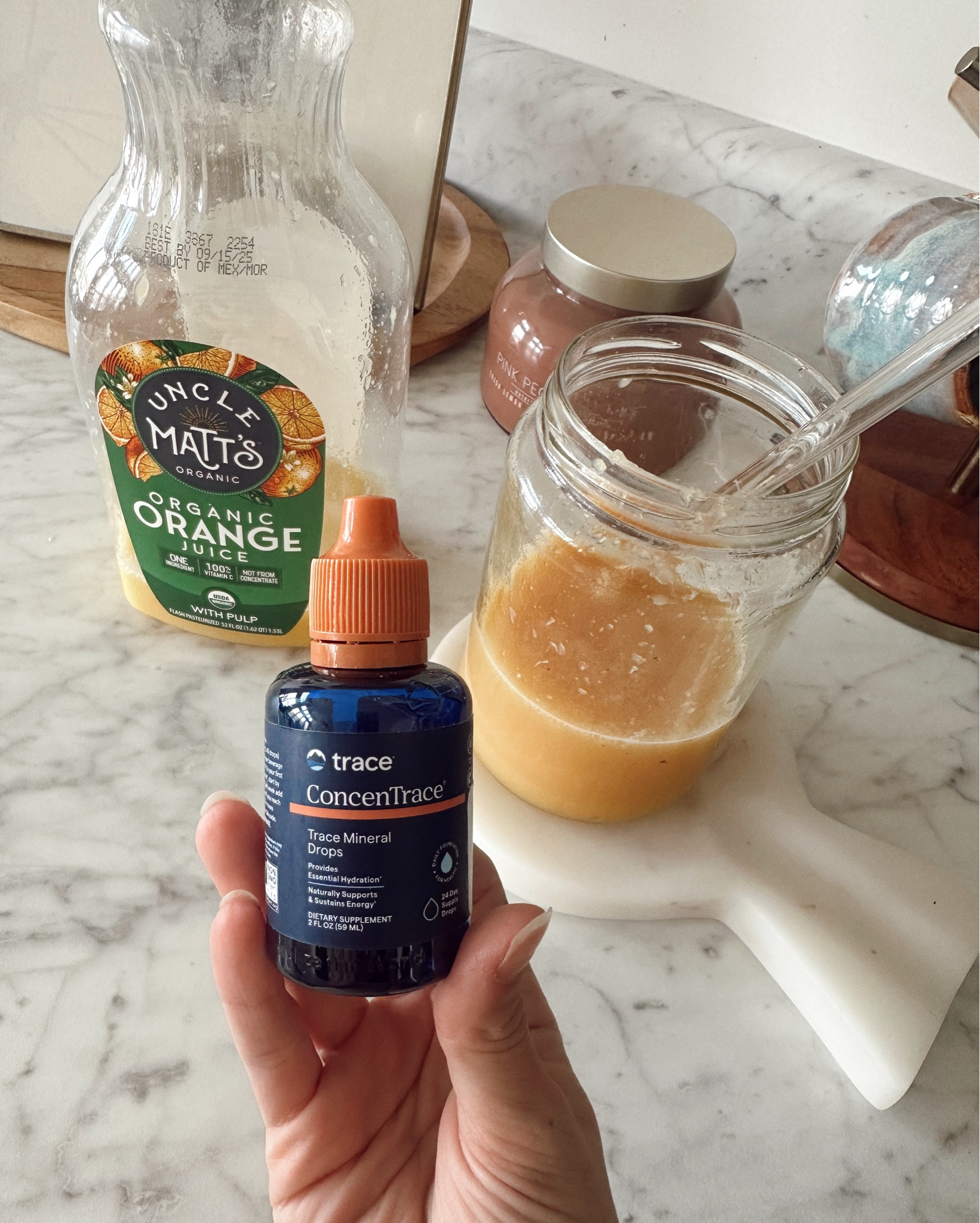 it's too easy to not get enough minerals in our modern diet today because of what we eat and how our food is grown and processed.

my favorite way to help ensure i'm getting enough minerals in and to make sure my adrenals are being supported is with adrenal cocktails!

they're a good balance of minerals- sodium, potassium & vitamin C and then i like to adding trace minerals!

- 1/2 cup organic orange juice
- 1/2 cup coconut water
- pinch of sea or Himalayan salt
- squirt of trace minerals