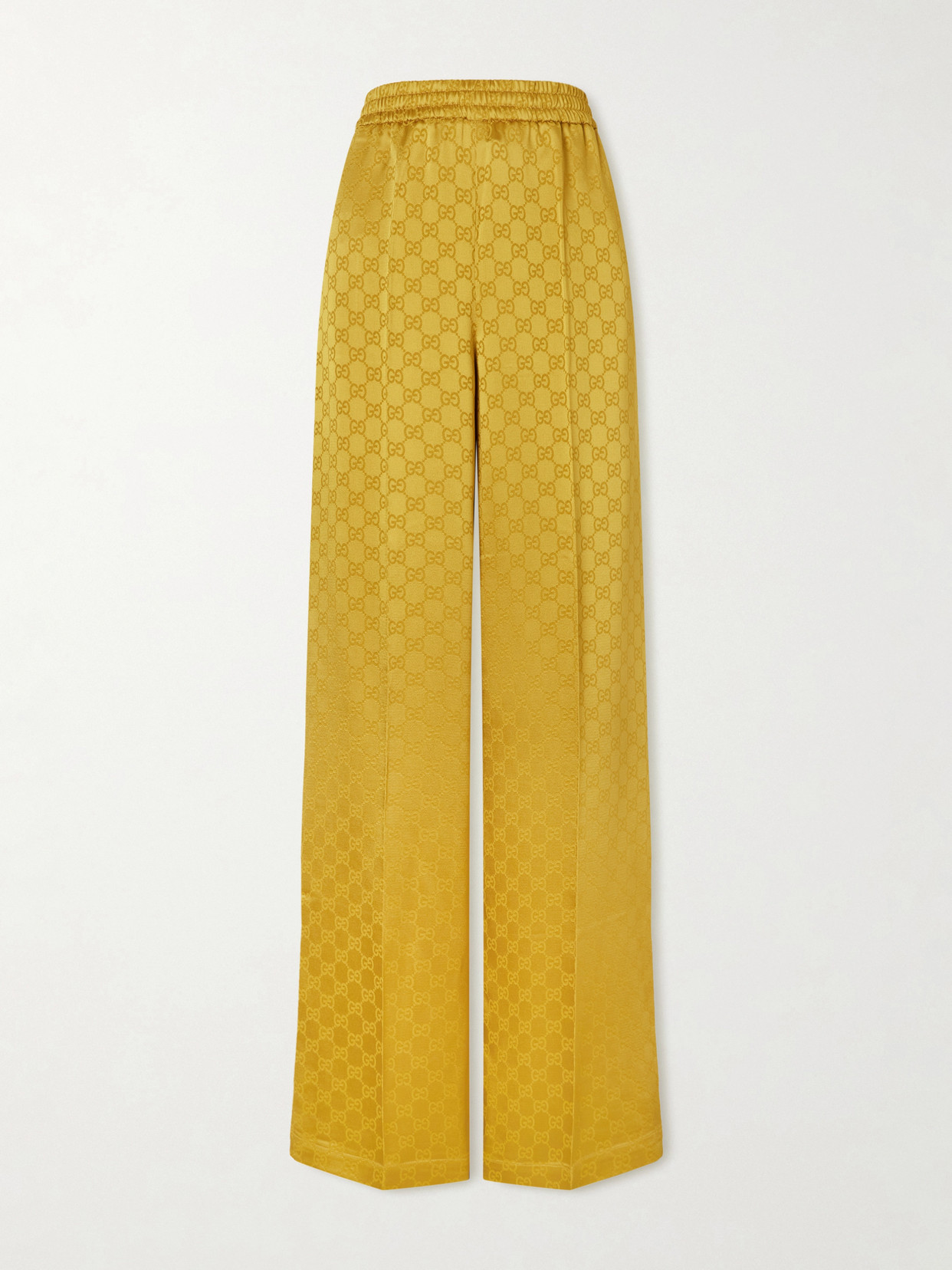 Gucci - Satin-jacquard Straight-leg Pants - Yellow | NET-A-PORTER (US)
