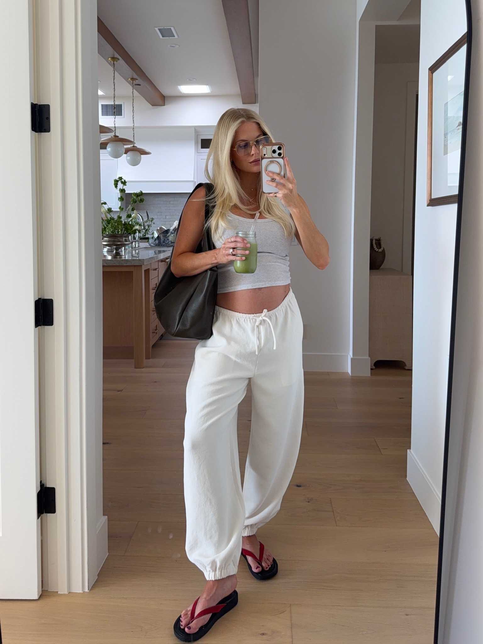 Wearing a medium in tank (heather cloud white), small in pants (light birch, sized up for pregnancy), shoes are tts! #kathleenpost

Errands outfit, school drop off, school pick up, farmers market run, casual lunch look, bump friendly, maternity look

#LTKSeasonal #LTKBump #LTKootd