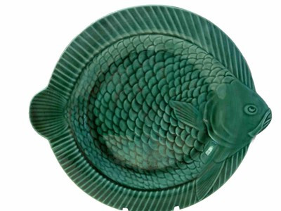 Rare 8Pc. Green Fish Dinner Plates By Sarreguemines Faicerie France Signed 1950 | eBay US