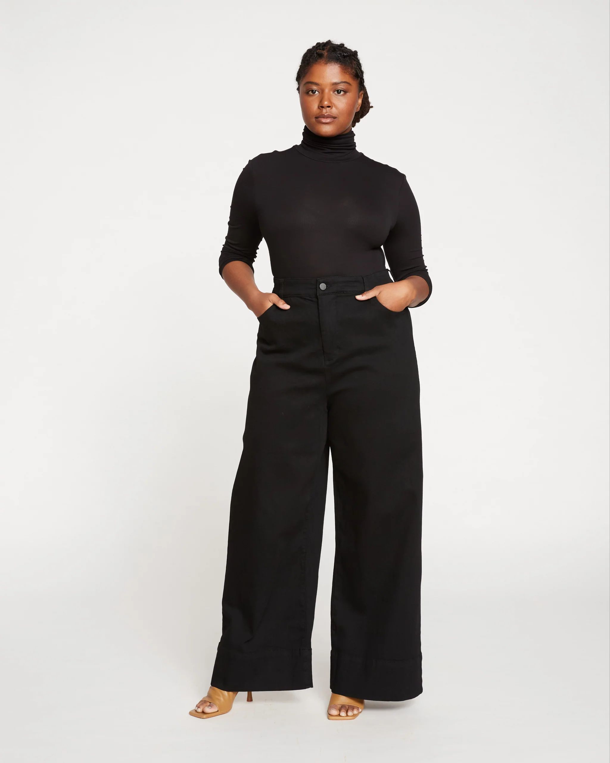 Carrie High Rise Wide Leg Jeans
   Black | Universal Standard