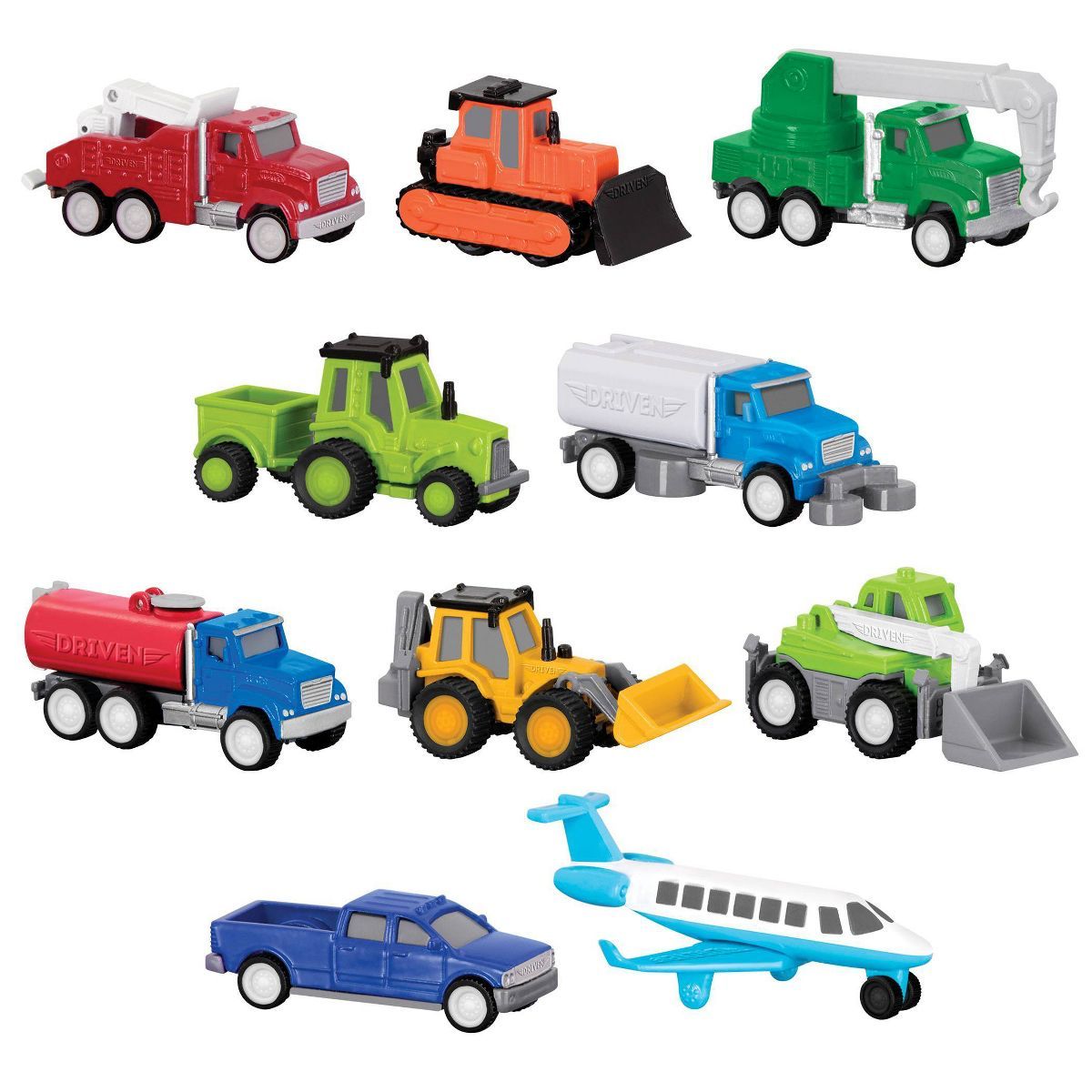 DRIVEN – Mini Toy Trucks and Airplane – Pocket Fleet Multipack - 10 pc | Target