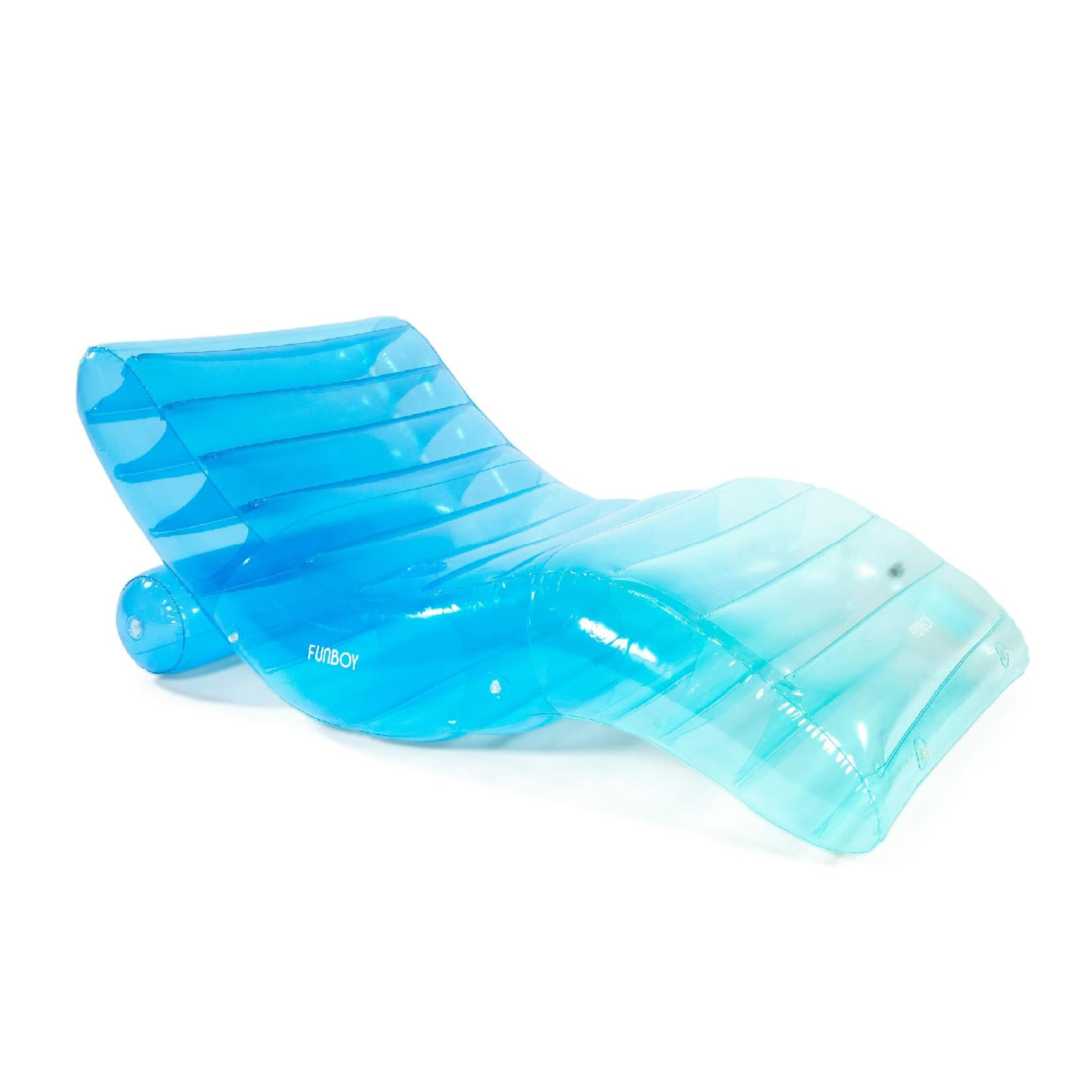 FUNBOY Giant Inflatable Luxury Tri-Color Blue Chaise Lounger, Chair Pool Float for Adults, Transp... | Amazon (US)