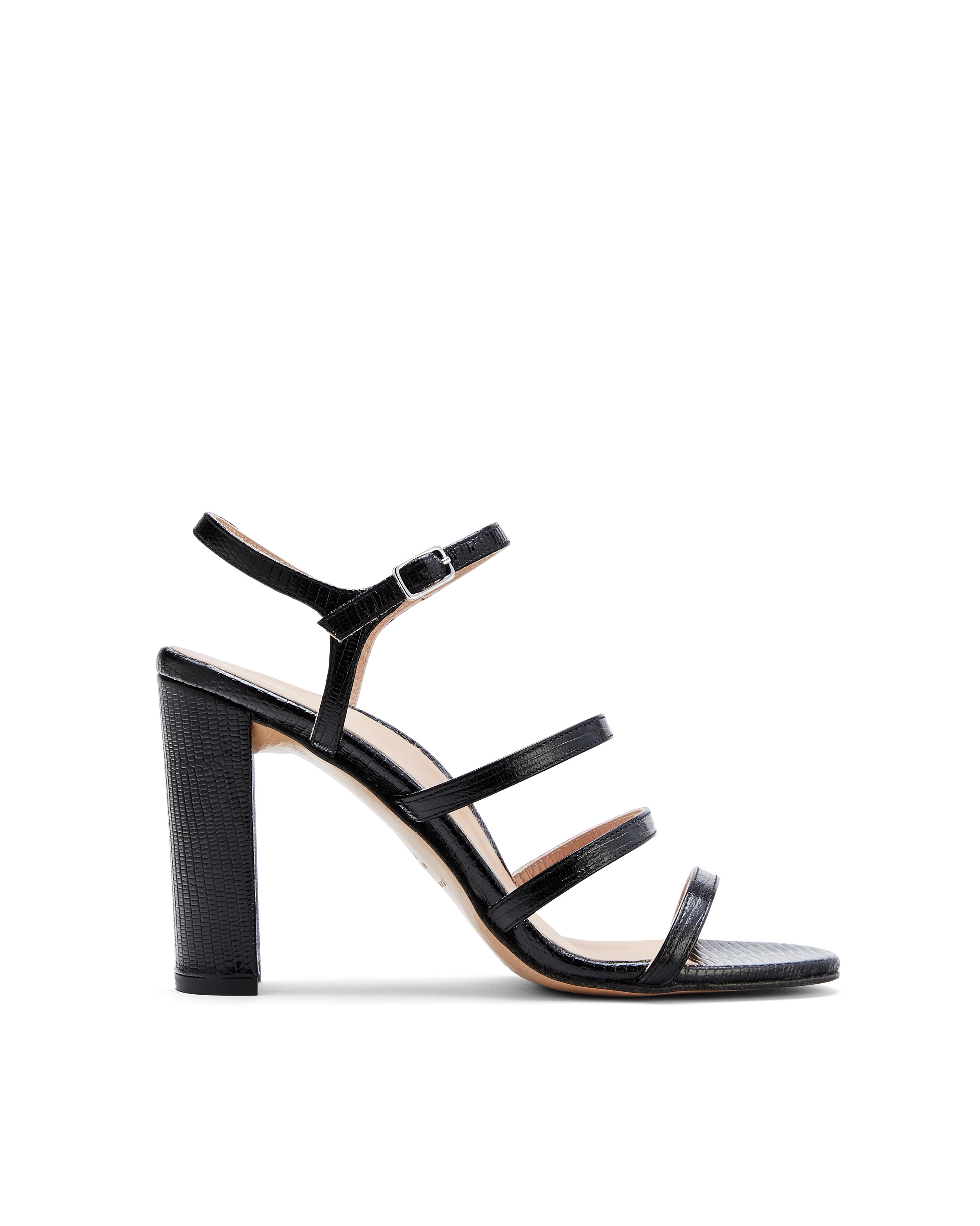 Sasha: Black Lizard Emboss | Inez Shoes, LLC