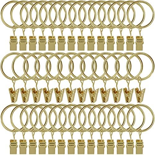AMZSEVEN 40 Pack Curtain Rings with Clips, Drapery Clips with Rings, Hangers Drapes Rings 1.26 In... | Amazon (US)